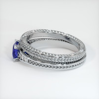 0.67 Ct. Blue Sapphire Ring, 10K White Gold 4
