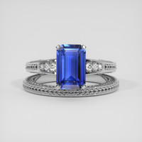 2.26 Ct. Blue Sapphire Ring, 10K White Gold 1
