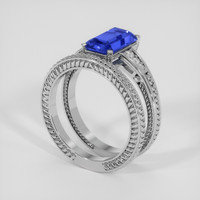 2.26 Ct. Blue Sapphire Ring, 10K White Gold 2
