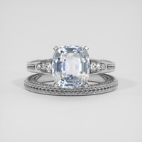 3.60 Ct. Bluish Grey Sapphire Ring, 10K White Gold 1