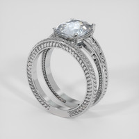 3.60 Ct. Bluish Grey Sapphire Ring, 10K White Gold 2