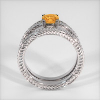 0.68 Ct. Orangish Yellow Sapphire Ring, 14K White Gold 3