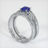 0.67 Ct. Sapphire Ring, 18K White Gold 2