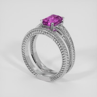 2.44 Ct. Purple Sapphire Ring, 18K White Gold 2
