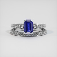 1.16 Ct. Blue Sapphire Ring, 18K White Gold 1