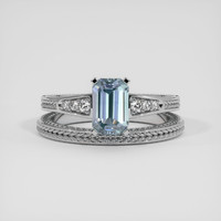 2.32 Ct. Greyish Blue Sapphire Ring, 18K White Gold 1