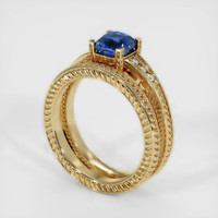0.86 Ct. Sapphire Ring, 18K Yellow Gold 2