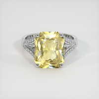 6.13 Ct. Yellow Sapphire Ring, Platinum 950 1