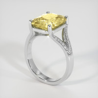 6.13 Ct. Yellow Sapphire Ring, Platinum 950 2