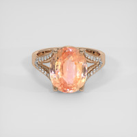 6.04 Ct. Padparadscha Sapphire Ring, 14K Rose Gold 1