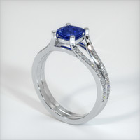 1.08 Ct. Blue Sapphire Ring, 10K White Gold 2
