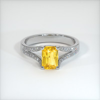 1.03 Ct. Orangish Yellow Sapphire Ring, 10K White Gold 1