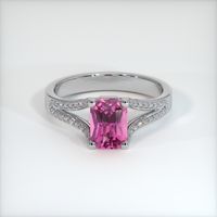 1.26 Ct. Pink Sapphire Ring, 14K White Gold 1