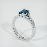 0.78 Ct. Sapphire Ring, 14K White Gold 2