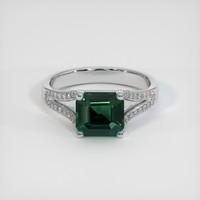 2.30 Ct. Green Sapphire Ring, 14K White Gold 1