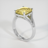 6.13 Ct. Yellow Sapphire Ring, 14K White Gold 2
