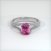1.26 Ct. Pink Sapphire Ring, 18K White Gold 1