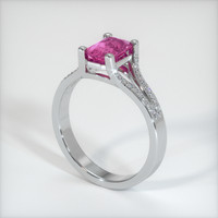 1.26 Ct. Pink Sapphire Ring, 18K White Gold 2