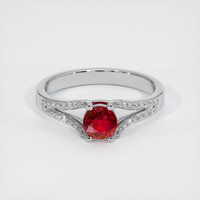 0.56 Ct. Ruby Ring, 18K White Gold 1