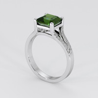2.53 Ct. Green Sapphire Ring, 18K White Gold 2