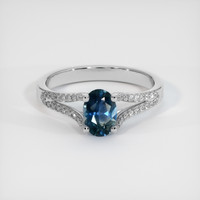 0.89 Ct. Sapphire Ring, 18K White Gold 1