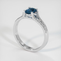 0.89 Ct. Sapphire Ring, 18K White Gold 2