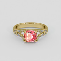 2.01 Ct. Padparadscha Sapphire Ring, 10K Yellow Gold 1