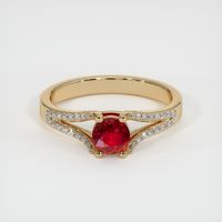 0.56 Ct. Ruby Ring, 14K Yellow Gold 1