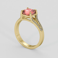 2.01 Ct. Padparadscha Sapphire Ring, 14K Yellow Gold 2