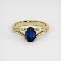 1.10 Ct. Blue Sapphire Ring, 18K Yellow Gold 1