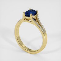 1.10 Ct. Blue Sapphire Ring, 18K Yellow Gold 2