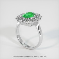 2.09 Ct. Emerald   Ring, Platinum 950 2