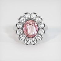 3.37 Ct. Padparadscha Sapphire Ring, Platinum 950 1