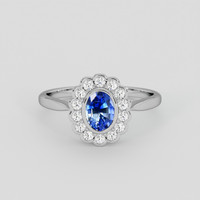 1.12 Ct. Bi Color Sapphire Ring, Platinum 950 1