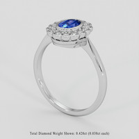 1.12 Ct. Bi Color Sapphire Ring, Platinum 950 2