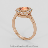 0.87 Ct. Padparadscha Sapphire Ring, 14K Rose Gold 2
