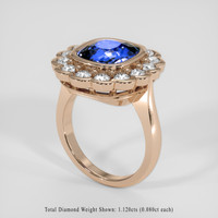 5.01 Ct. Blue Sapphire Ring, 14K Rose Gold 2