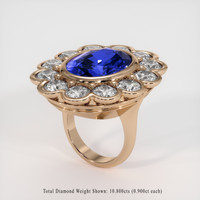 25.11 Ct. Blue Sapphire Ring, 18K Rose Gold 2