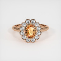 1.09 Ct. Orangish Brown Sapphire Ring, 18K Rose Gold 1