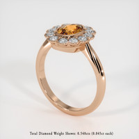 1.09 Ct. Orangish Brown Sapphire Ring, 18K Rose Gold 2