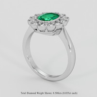 1.13 Ct. Emerald Ring, Silver 2