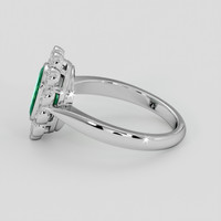 1.13 Ct. Emerald Ring, Silver 4