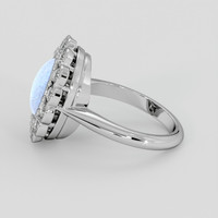6.27 Ct. Greyish Blue Sapphire Ring, Silver 4