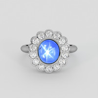 2.91 Ct. Blue Sapphire Ring, Silver 1