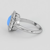 2.91 Ct. Blue Sapphire Ring, Silver 4