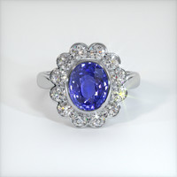 3.30 Ct. Blue Sapphire Ring, 10K White Gold 1