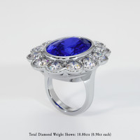 25.11 Ct. Blue Sapphire Ring, 10K White Gold 2