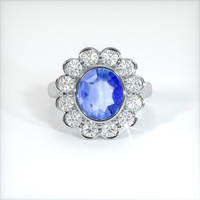 1.88 Ct. Blue Sapphire Ring, 14K White Gold 1