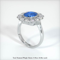 1.88 Ct. Blue Sapphire Ring, 14K White Gold 2