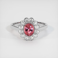 1.07 Ct. Padparadscha Sapphire Ring, 14K White Gold 1
